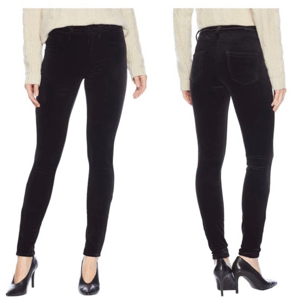 Blank NYC black velvet pants The Great Jones high rise skinny size 25